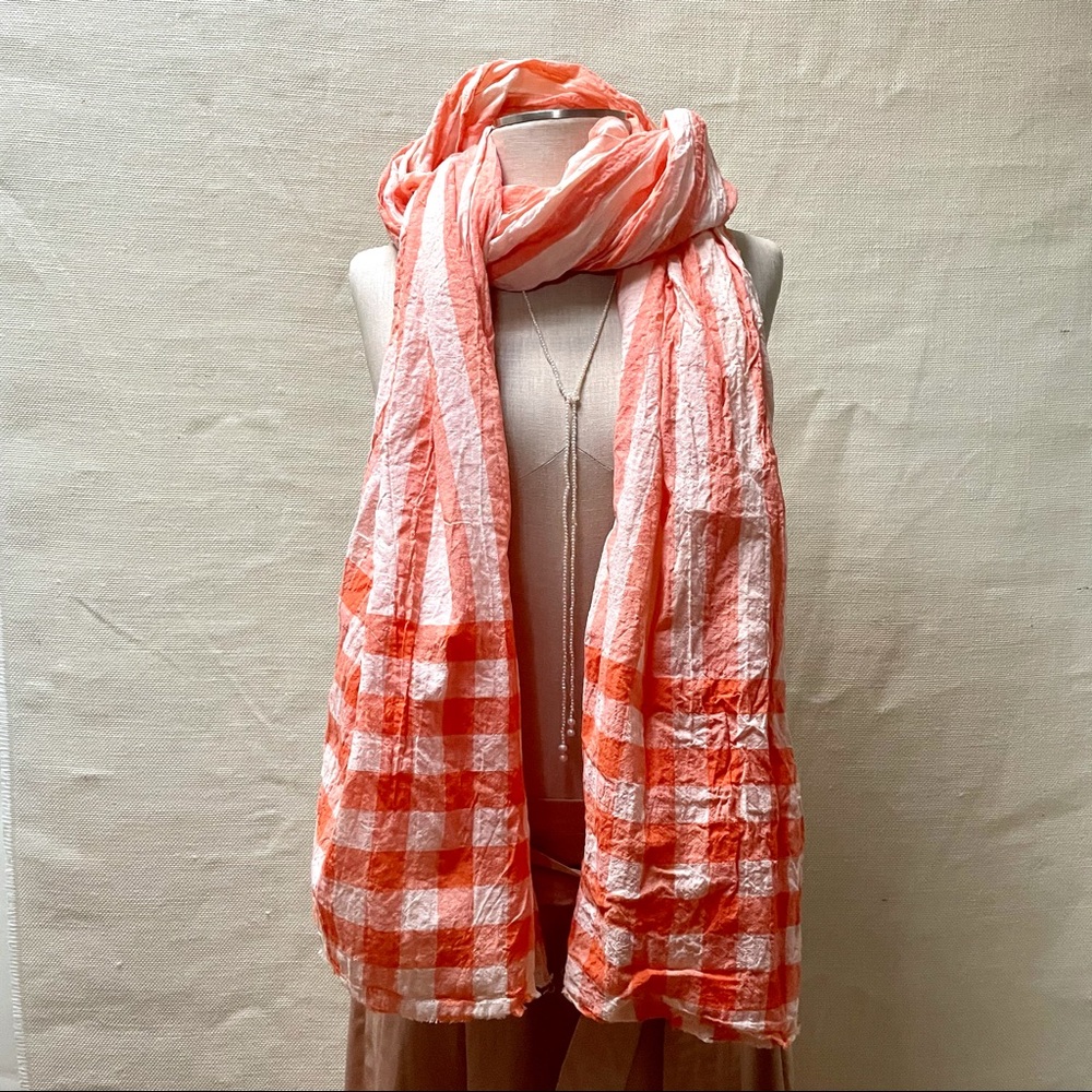 Oversized Orange Sorbet Linen Scarf